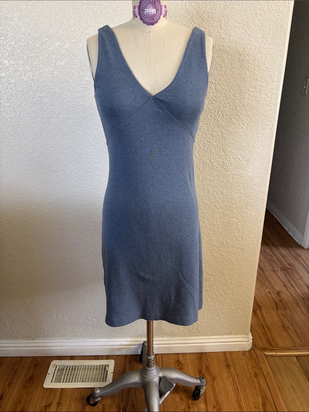 Tommy Hilfiger Sleeveless V-Neck Midi Dress in Slate Blue